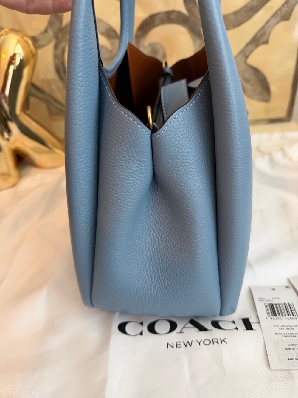 Coach Bluebell Lana 23 Pebbled Leather Satchel & Coach Blue heart Charm lot EUC - Picture 10 of 14